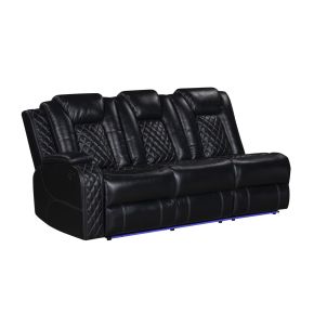 New Classic U1769V-L30-BLK Orion II - LAF Sofa With Dual Recliner - Black