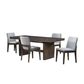 New Classic 40-D3434-RT4S New Classic 40-D3434-RT4S Kody - 79" Rectangle Fixed Top Dining Table With 4 Chair - Brown / Stone Gray
