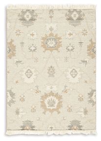 Ashley Furniture R406392 Calkin - 5' x 7' Rug - Linen / Gray / Caramel