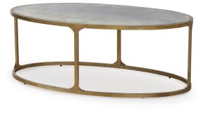 Ashley Furniture T399-0 Korajane - Oval Cocktail Table - Antique Gold