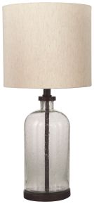Signature Design by Ashley® L430674 Bandile - Glass Table Lamp - Clear / Bronze Finish