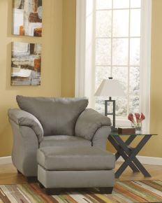 Signature Design by Ashley® 75005/20/14 Darcy - 2 Pc. - Chair with Ottoman - Cobblestone