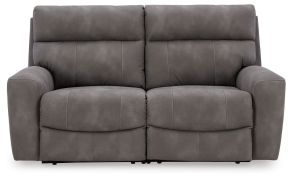 Signature Design by Ashley® 61003S1 Next-Gen Durapella - 2-Piece Power Reclining Sectional Loveseat - Slate