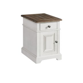 Intercon DK-TA-1624-RFO-C Drake - Chairside Table - Rustic White / French Oak