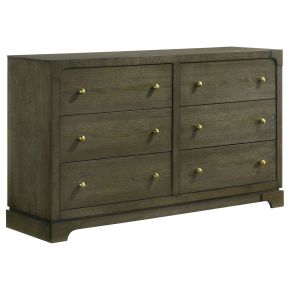 Coaster Fine Furniture 224933 Gran Park - 6-Drawer Dresser Cabinet - Dark Cocoa