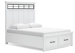 Benchcraft® B844B2 Benchcraft® B844B2 Ashbryn - Queen Panel Storage Bed - White / Natural
