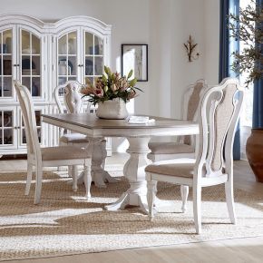 Liberty Furniture 244-DR-O52PS Magnolia Manor - 5 Piece Double Pedestal Table Set - White