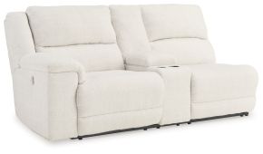 Signature Design by Ashley® 6180701 Keensburg - Laf Dbl Power Reclining Loveseat With Console - Linen