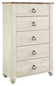 Ashley Furniture B267-46 Willowton - Five Drawer Chest - Brown / Beige / White