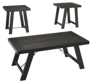 Signature Design by Ashley® T351-13 Noorbrook - Occasional Table Set (Set of 3) - Black / Pewter