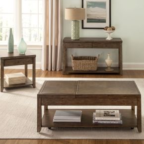 Liberty Furniture 58-OT-3PCS Mitchell - 3 Piece Table Set (1 Cocktail 2 End Tables) - Nutmeg