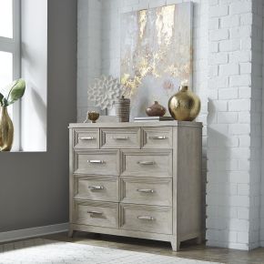 Liberty Furniture 902-BR32 Belmar - 9 Drawer Bureau Dresser - Washed Taupe