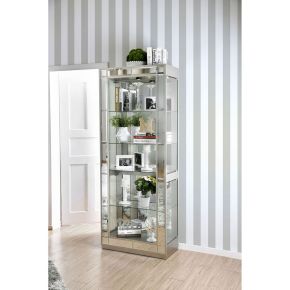 Furniture of America CM-CR150-PK Carrollton - Curio Cabinet - Pearl Silver