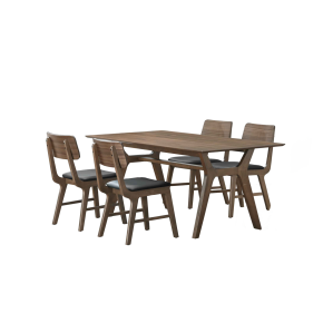 New Classic 40-1750BK-D4C Thea - 70" Rectangular Dining Table With 4 Chairs - Brown / Black