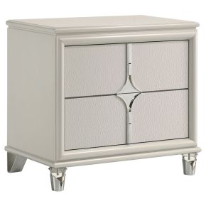 Coaster Fine Furniture 224952 Olivia - 2-Drawer Nightstand Bedside Table - Pearl White