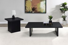 Coaster Fine Furniture 706278-S2 Max - 2 Piece Rectangular Coffee And End Table Set - Black