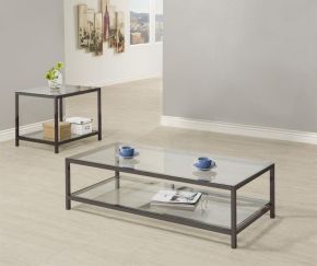 Coaster Fine Furniture 720228-S2 Trini - 2 Piece Coffee And End Table Set - Black