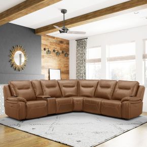 Liberty Furniture 7018BU-UPH-6PCSEC Callihan - 6 Piece Sectional - Brown