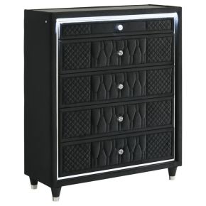 Coaster Fine Furniture 223165 Lorient - 5-Drawer LED Chest of Drawers - Black