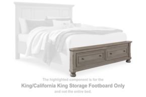Signature Design by Ashley® B733-76 Lettner - King/Cal King Storage Ftbd - Light Gray