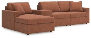 Signature Design by Ashley® 92102S41 Modmax - 4-Piece Sectional With Laf Corner Chaise And Storage Console - Spice