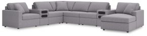 Signature Design by Ashley® 92104S48 Modmax - 8-Piece Sectional With Audio System And Raf Corner Chaise - Granite
