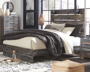 Signature Design by Ashley® B211/57/54/96 Drystan - Queen Panel Bed - Brown / Beige