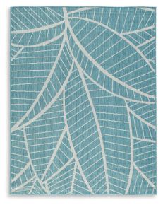 Signature Design by Ashley® R900122 Hulsia - 5' x 7' Rug - Ivory / Aqua