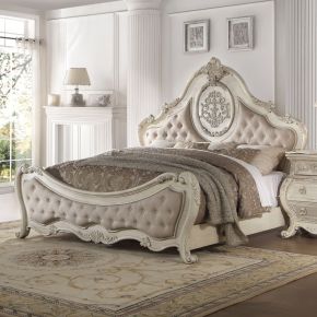 ACME 27004CK ACME 27004CK Ragenardus - California King Bed - Beige Linen & Antique White