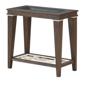 ACME 87993 Peregrine - Accent Table - Walnut & Glass - 25"