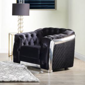 ACME LV00298 Pyroden - Chair - Black Velvet & Chrome