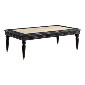 ACME LV01158 Tayden - Coffee Table - Marble Top & Black Finish