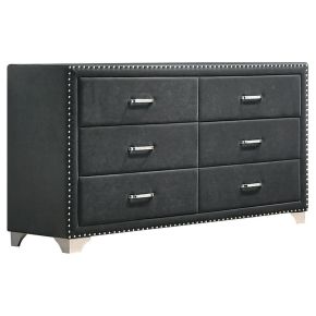 CoasterEveryday 223383 Melody - 6-Drawer Upholstered Dresser - Gray