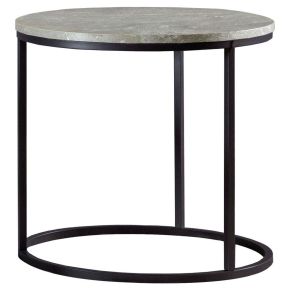 CoasterEveryday 736027 Lainey - Round Faux Marble Side End Table - Gray