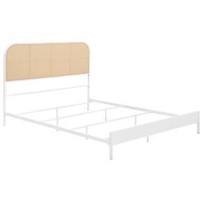 Coaster Fine Furniture 360301Q Amherst - Radio Weave Rattan Metal Queen Bed - White