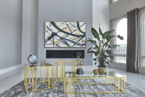 Coaster Fine Furniture 723608-S3 Adri - 3 Piece Coffee And End Table Set - Matte Brass