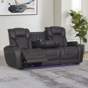 ACME LV06220 Wendell - Power Motion Sofa With Dropdown Table, Storage, USB & LED - Dark Gray