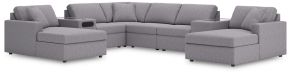 Signature Design by Ashley® 92104S31 Modmax - 8-Piece Double Chaise Sectional With Audio And Storage Consoles - Granite