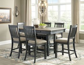 Signature Design by Ashley® D736/32/124(6) Tyler Creek - 7 Pc. - Counter Table, 6 Barstools - Dark Gray