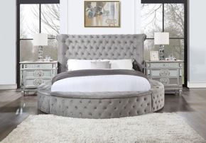 ACME BD00966EK Gaiva - Eastern King Bed - Gray Velvet