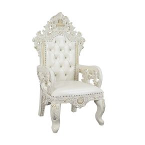 ACME DN01231 Adara - Dining Chair (Set of 2) - White PU & Antique White Finish