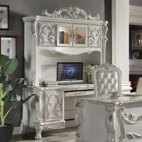 ACME OF01717 Dresden - Computer Desk & Hutch - Bone White