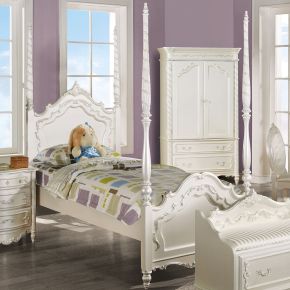 ACME BD02430T Pearl - Twin Bed - White