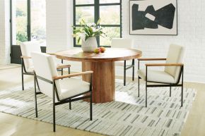 Signature Design by Ashley® D790/50/02A(2) Dressonni - Brown - 5 Pc. - Round Dining Table, 4 Arm Chairs