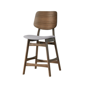 New Classic D1651-22-GRY Oscar - Counter Chair With Cushion (Set of 2) - Walnut / Dark Gray