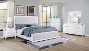 Coaster Fine Furniture 225071KW-S5 Gracemont - 5 Piece California King Bedroom Set - White