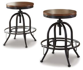 Signature Design by Ashley® D546-224 Valebeck - Brown / Black - Swivel Barstool (Set of 2)