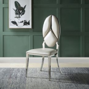 ACME DN00930 ACME DN00930 Cyrene - Side Chair (Set of 2) - Beige Synthetic Leather & Antique White