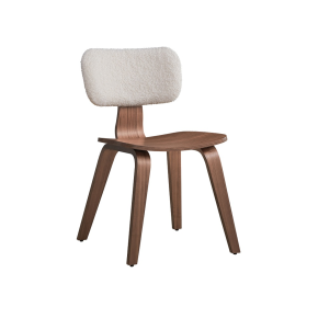 ACME DN02311 Casson - Side Chair (Set of 2) - White Boucle & Walnut