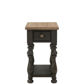 Riverside Furniture 32312 Barrington - 2 Tone Chairside Table - Antique Oak / Matte Black